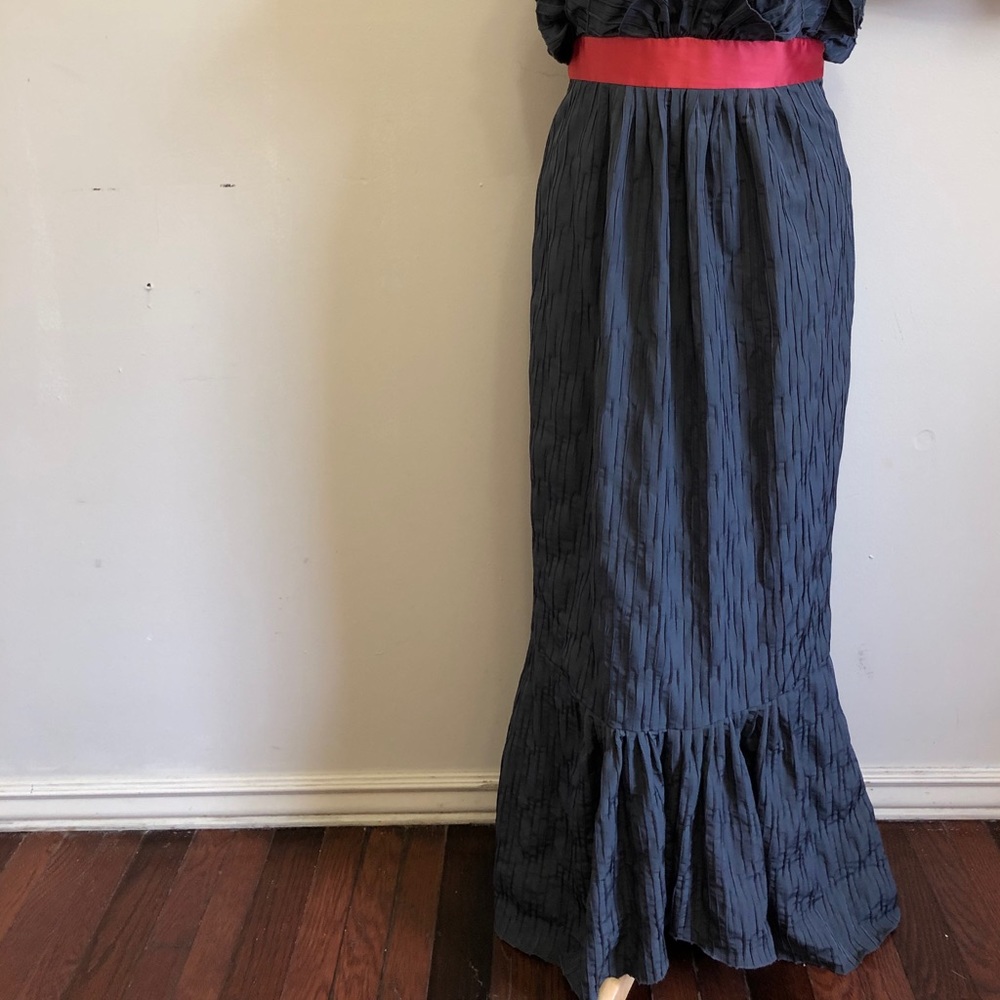 Evening Gown.  Strapless Ruffle Dress